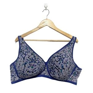 Deesse Plus Size Full Figure Curve Purple Blue Pattern High Support 4X